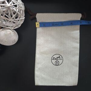 Hermes Drawstring Dust Bag with Printed Logo - Cream